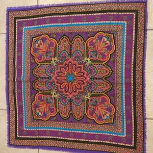 Baar & Beards Vintage Purple Wool Scarf 29x29